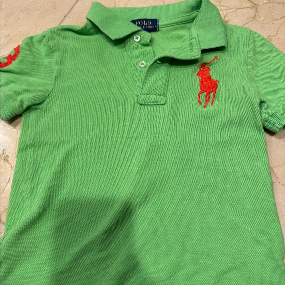 Polo by Ralph Lauren Kids Big Pony Green Polo Shirt - 3t
